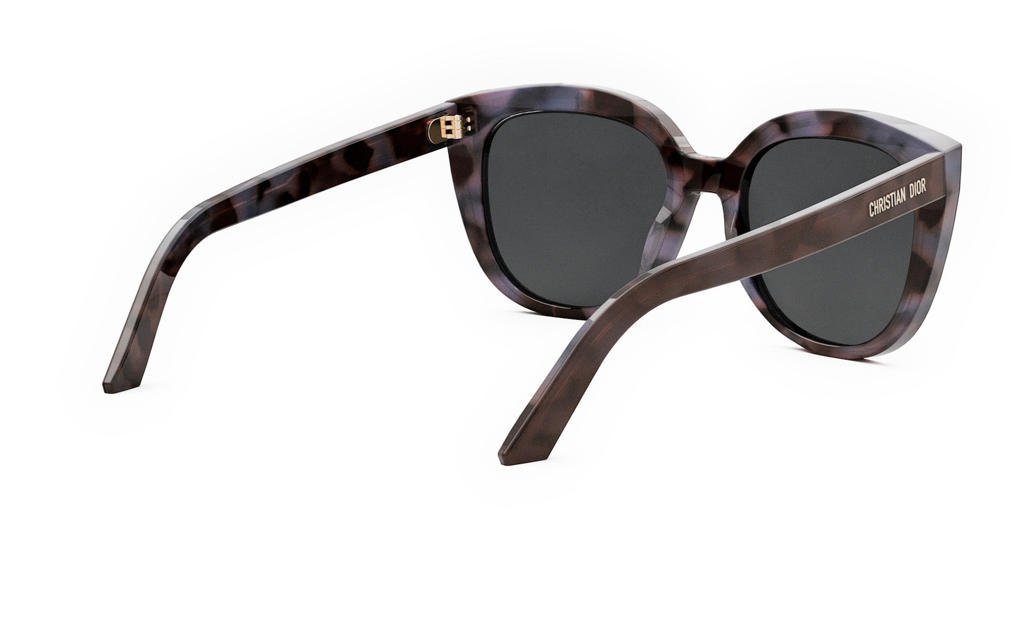 A pair of dark-framed sunglasses with a tortoiseshell pattern.