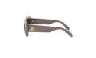 A pair of gray sunglasses with a gold Celine Paris logo on the frame.