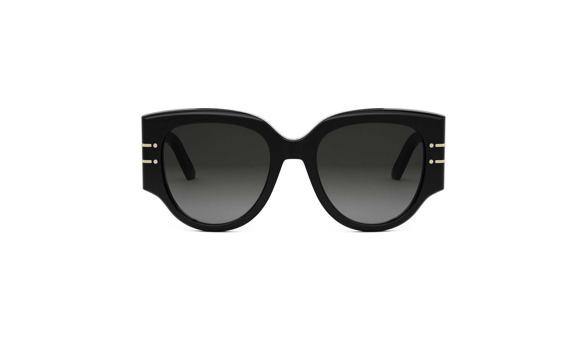 A pair of black sunglasses with a sleek, modern design.