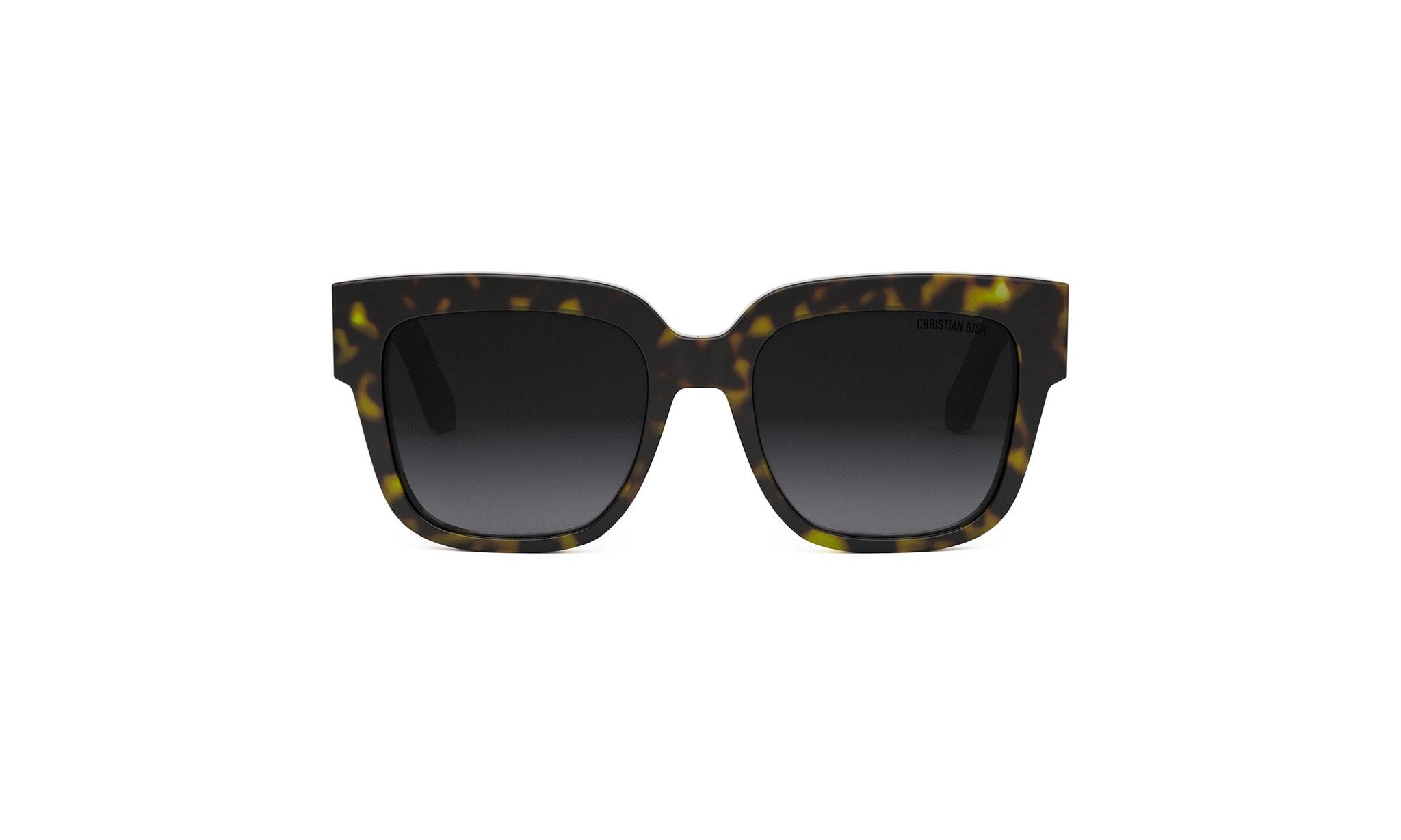 A pair of stylish sunglasses with a tortoiseshell frame and dark lenses.