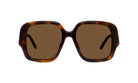 A pair of brown-framed sunglasses with dark lenses.