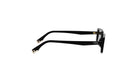 A pair of black Fendi sunglasses with gold accents.
