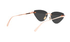 A pair of stylish sunglasses with a gold frame and dark lenses.