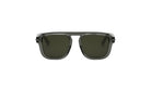 A pair of dark-tinted sunglasses with a sleek, modern design.