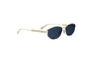 A pair of gold-framed sunglasses with dark lenses.