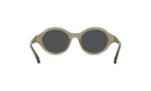 A pair of round sunglasses with dark lenses.