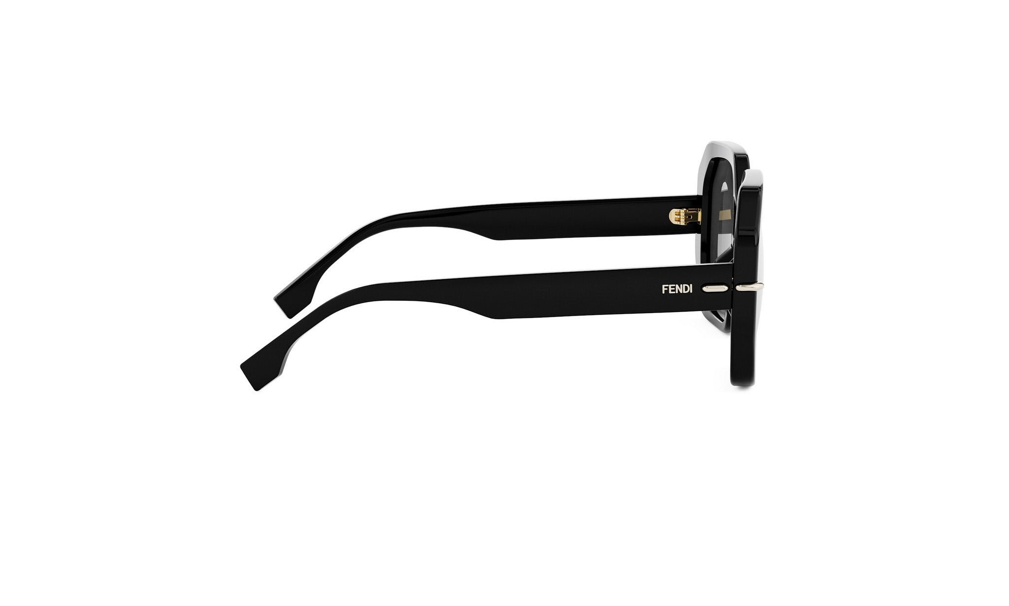 A pair of black Fendi sunglasses with a sleek, modern design.