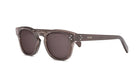 A pair of dark-colored sunglasses with a sleek, modern design.