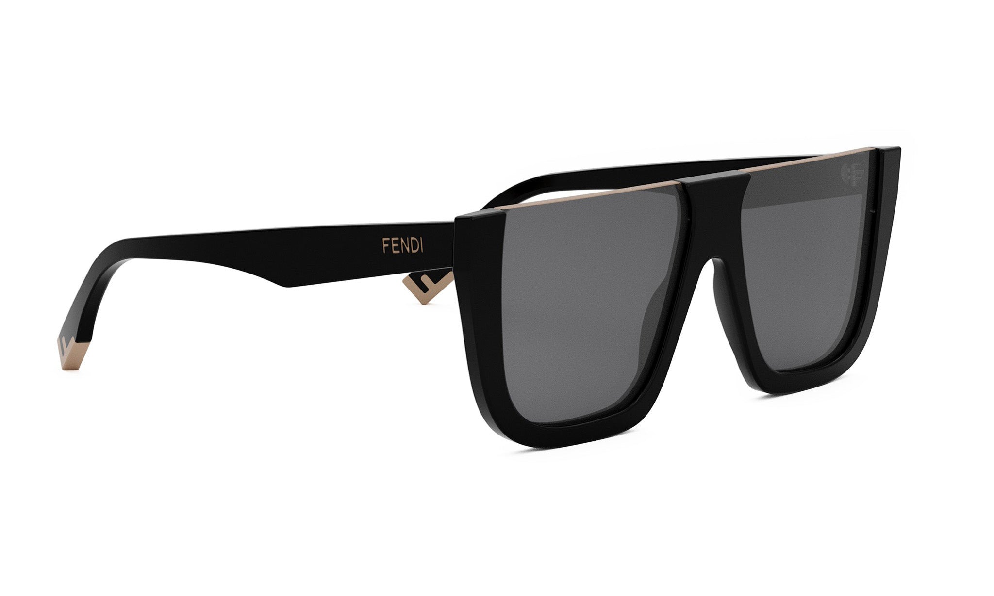 A pair of black Fendi sunglasses with a sleek, modern design.