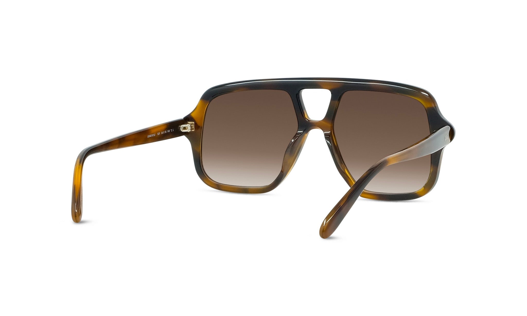 A pair of sunglasses with a tortoiseshell frame and dark lenses.