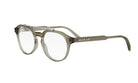 A pair of gray-framed glasses with the Christian Dior logo visible on the frame.
