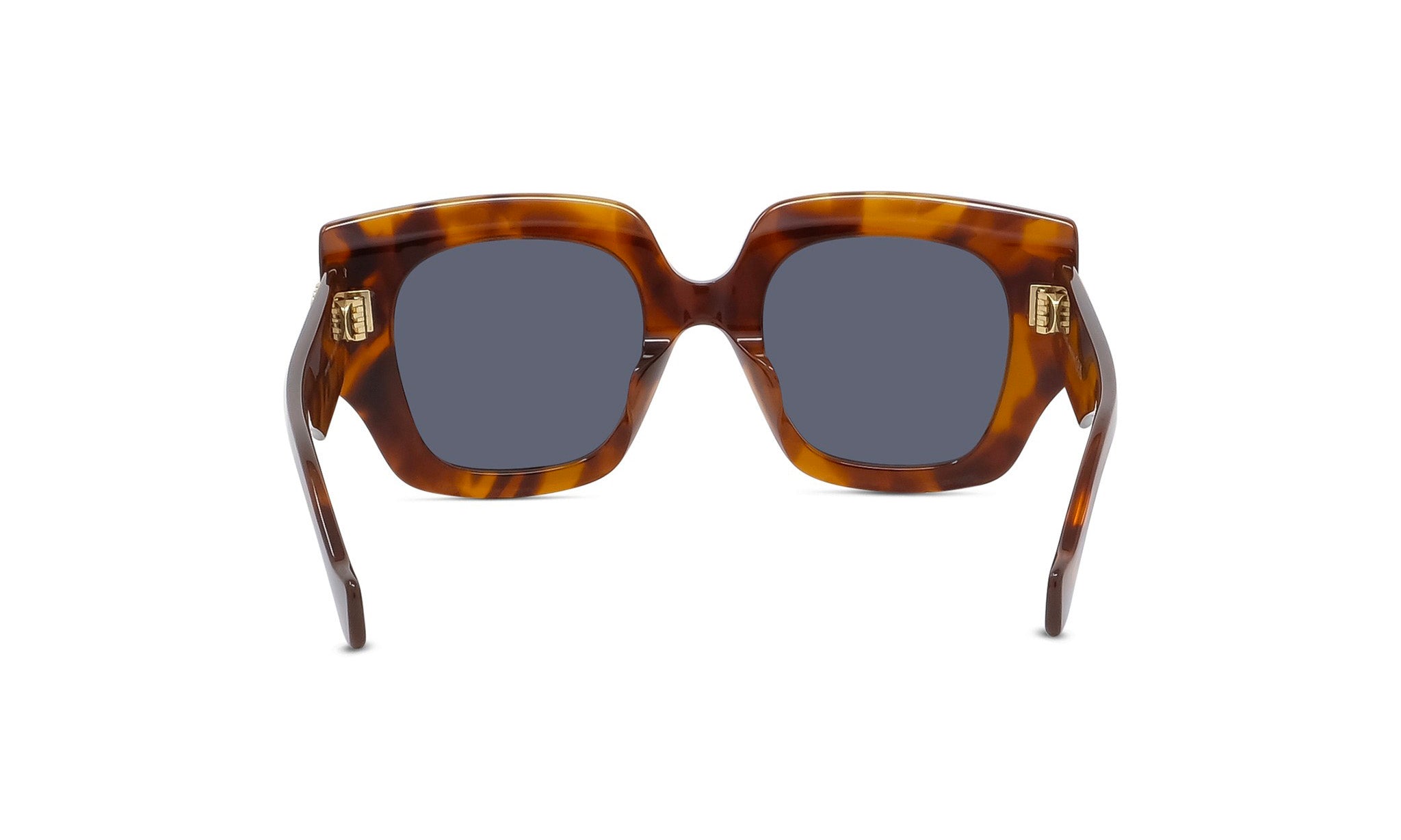 A pair of brown-framed sunglasses with dark lenses.