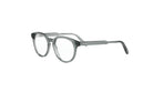 A pair of clear-framed glasses with a sleek, modern design.