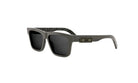 A pair of dark-framed sunglasses with a Dior logo on the frame.