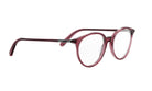 A pair of red-tinted eyeglasses with a sleek, modern design.