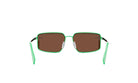 A pair of green-framed sunglasses with brown lenses.