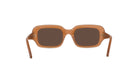 A pair of brown-tinted sunglasses with dark lenses.