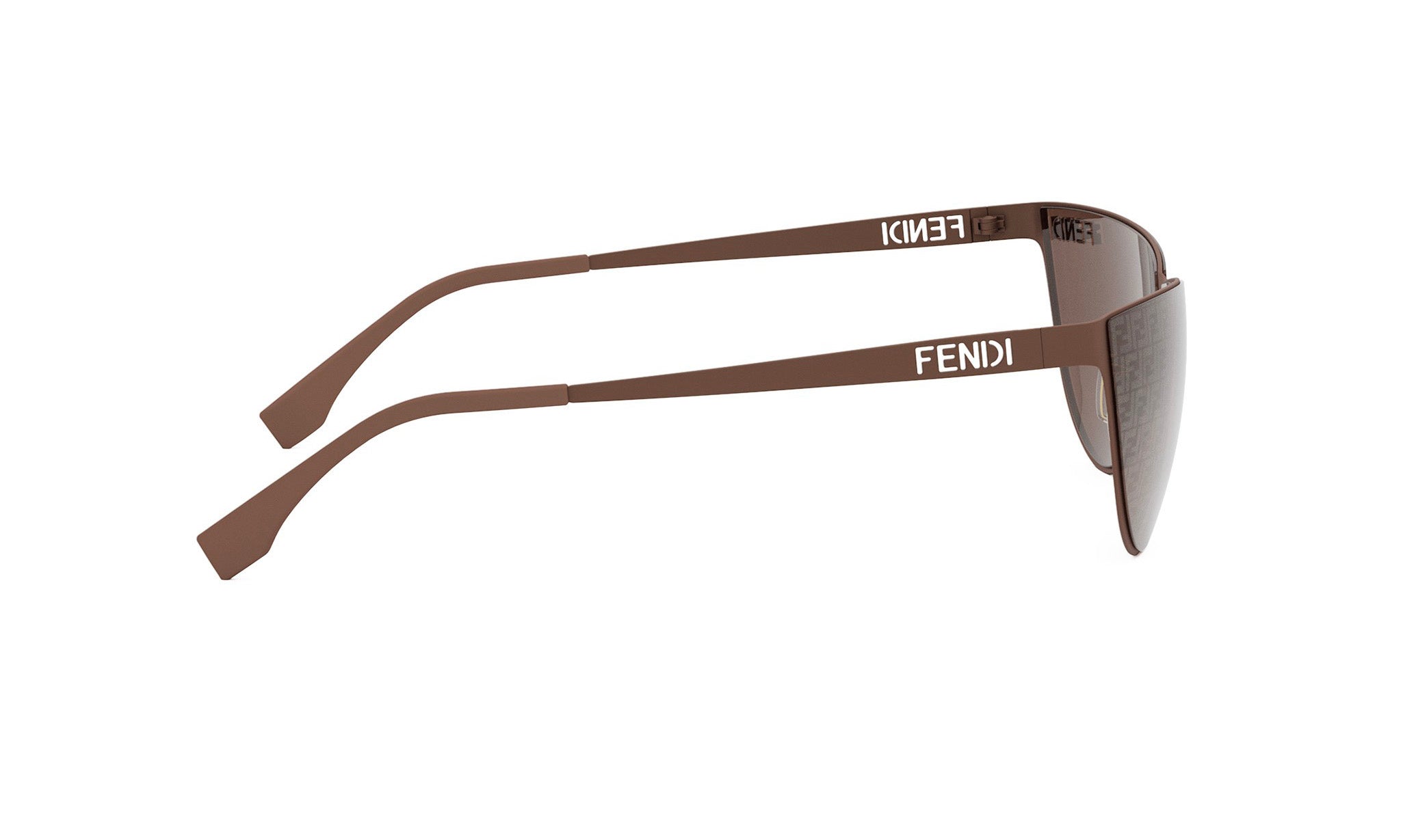 A pair of brown Fendi sunglasses with a sleek, modern design.