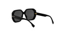 A pair of black sunglasses with gold accents.
