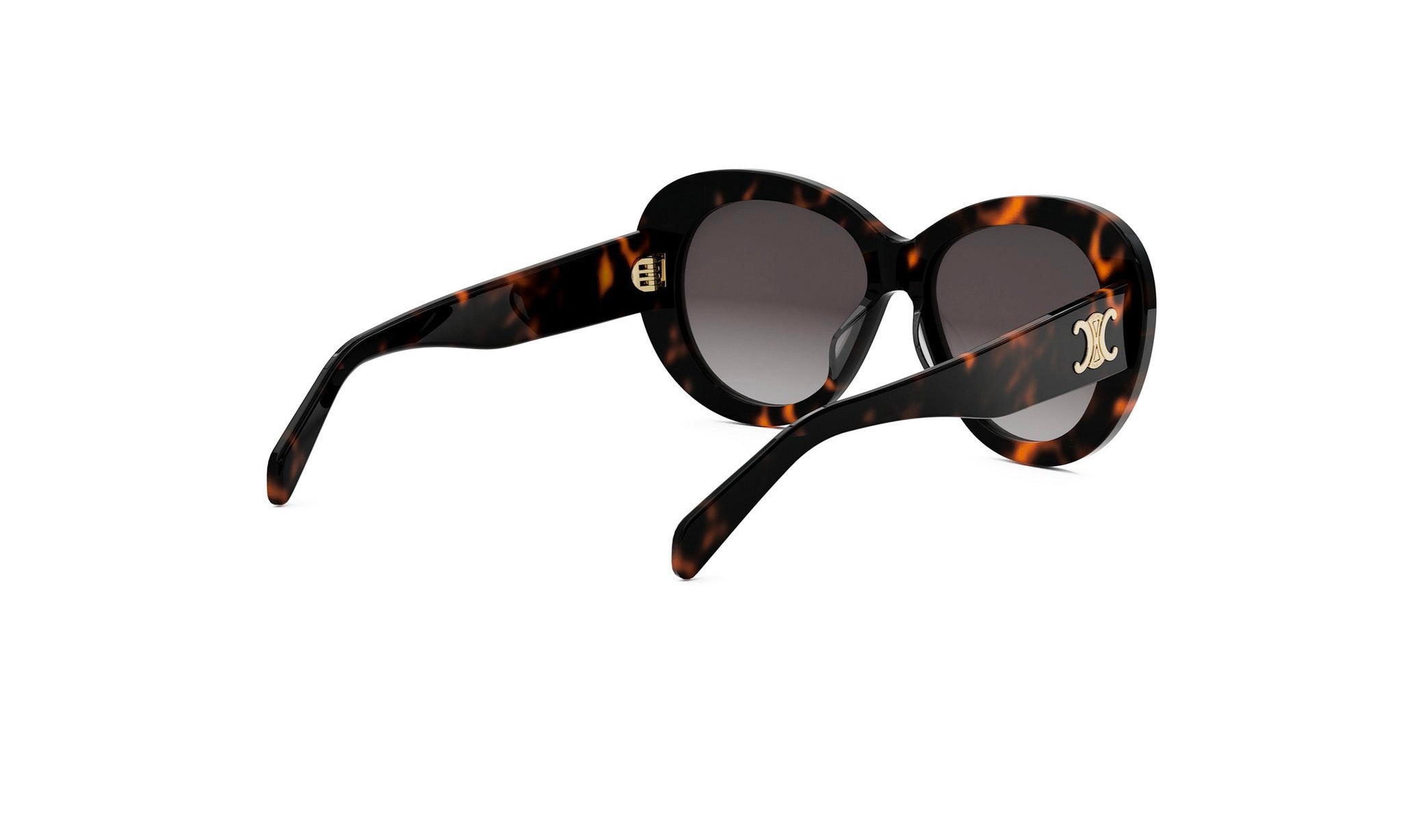 A pair of stylish sunglasses with a tortoiseshell frame and dark lenses.