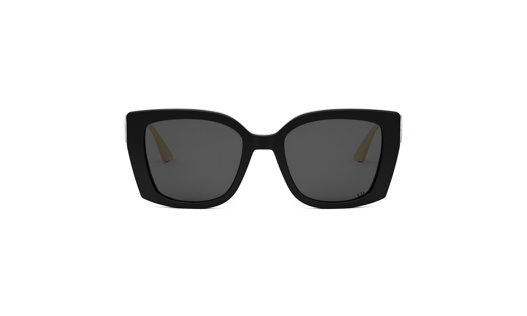 A pair of black sunglasses with a square frame and dark lenses.