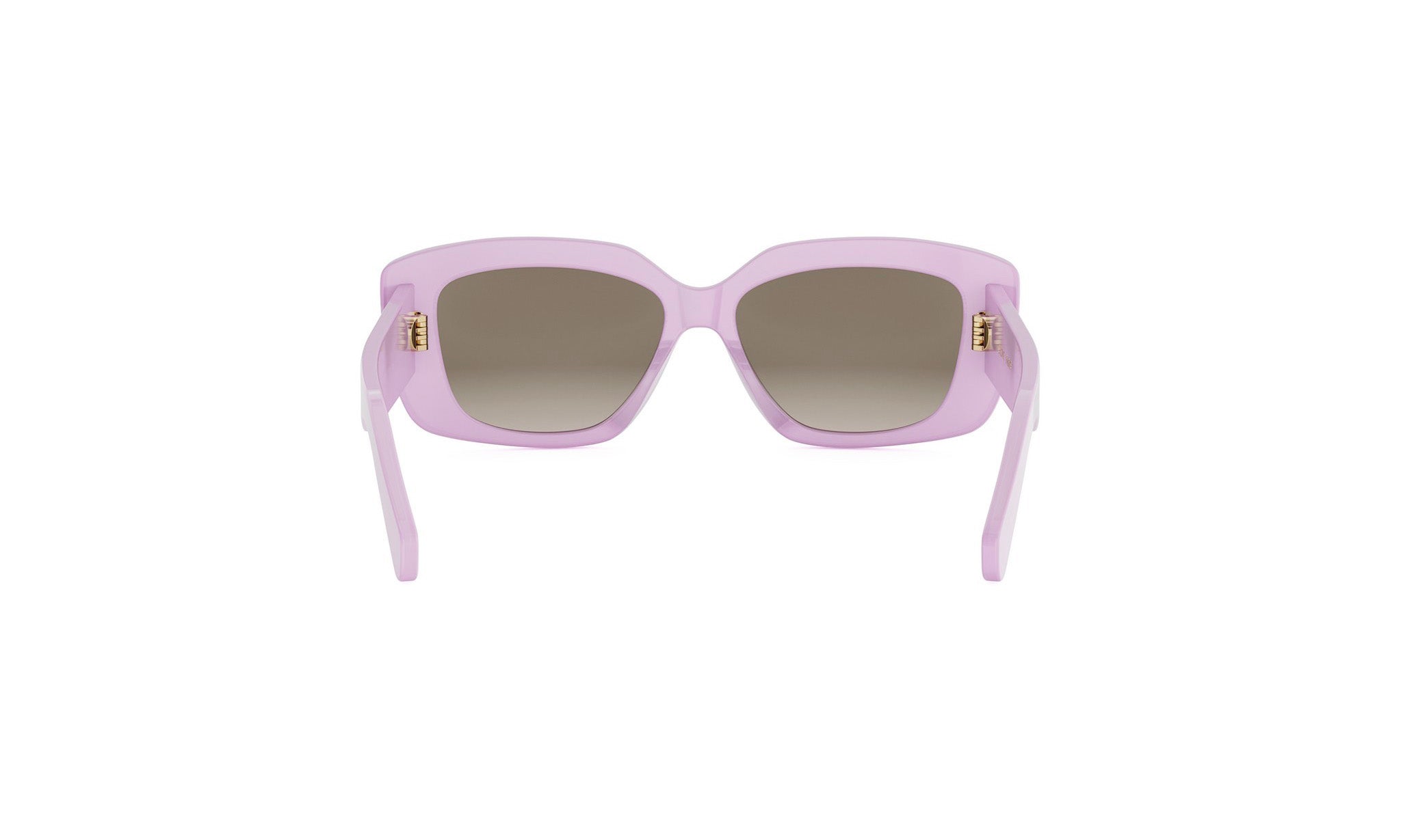 A pair of pink-framed sunglasses with dark lenses.