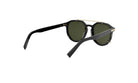 A pair of black sunglasses with dark green lenses.