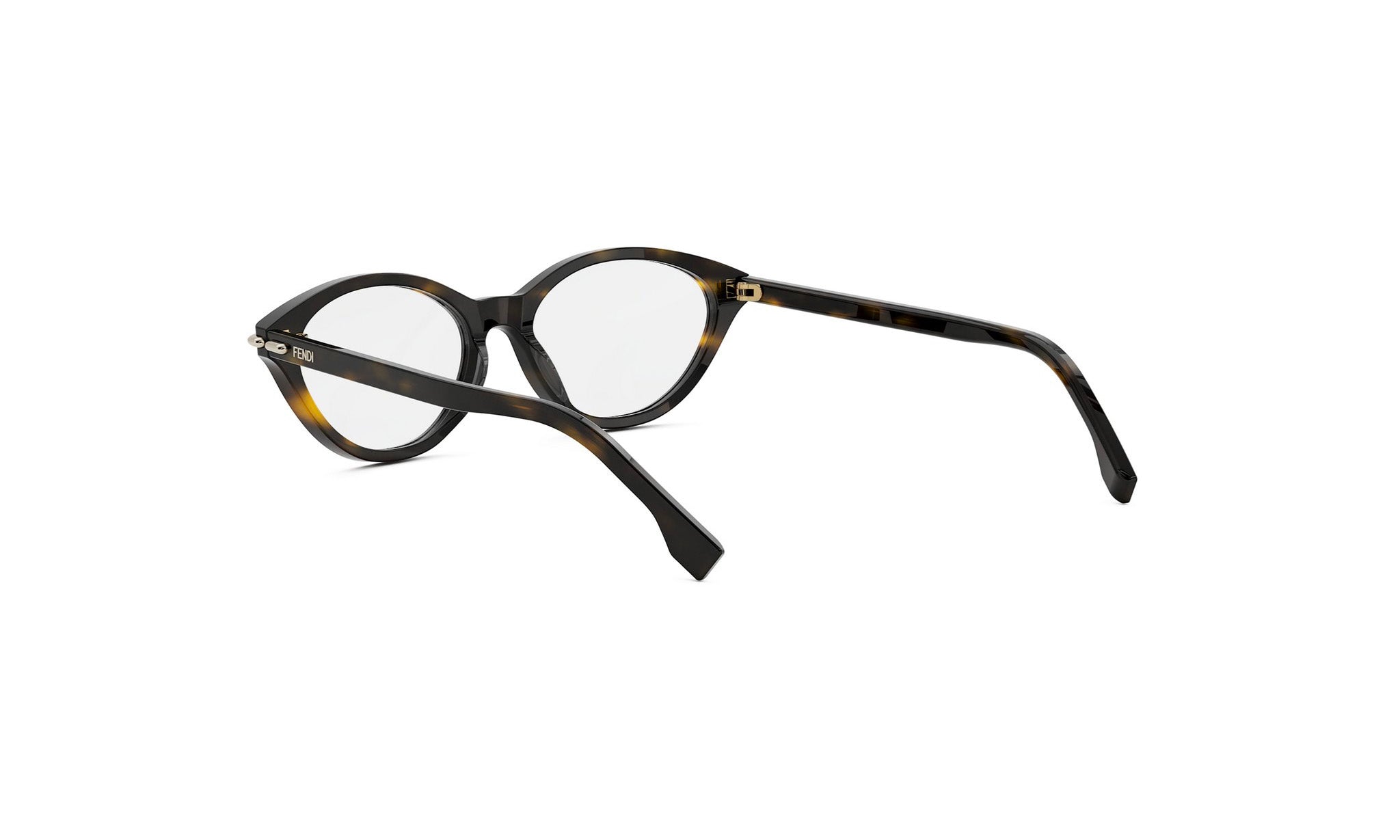 A pair of tortoiseshell-framed glasses with dark tortoiseshell frames and clear lenses.