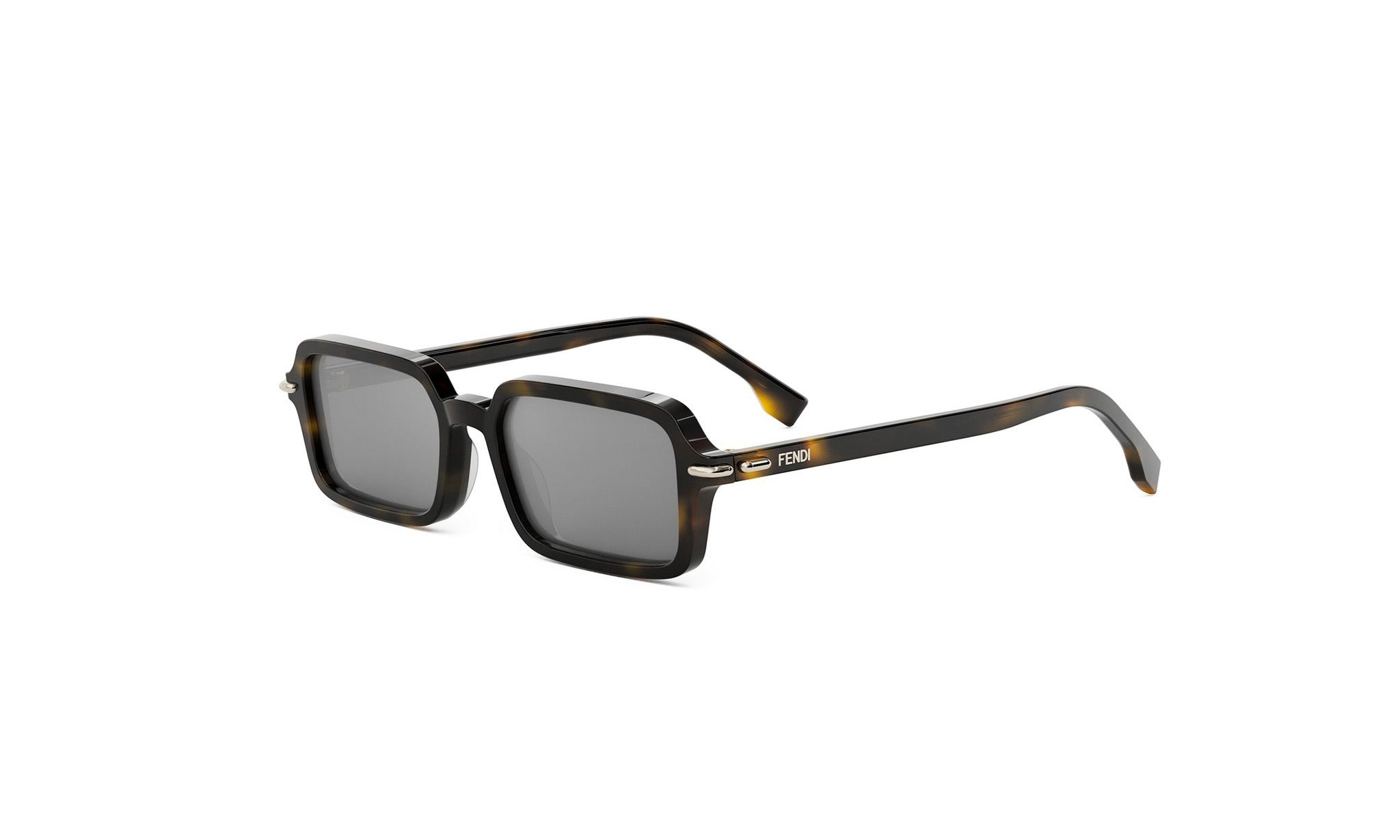 A pair of dark-framed sunglasses with a tortoiseshell frame.