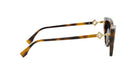 A pair of brown-tinted sunglasses with gold-colored metal accents.