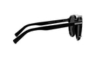 A pair of black sunglasses with a sleek, modern design.