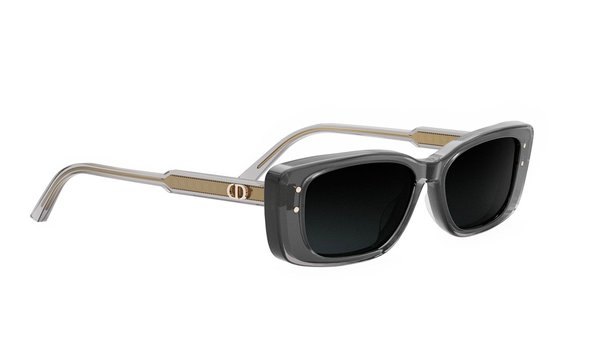 A pair of stylish sunglasses with a dark frame and dark lenses.