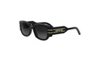A pair of black sunglasses with the brand name "CHRISTIAN DIOR" printed on the side.