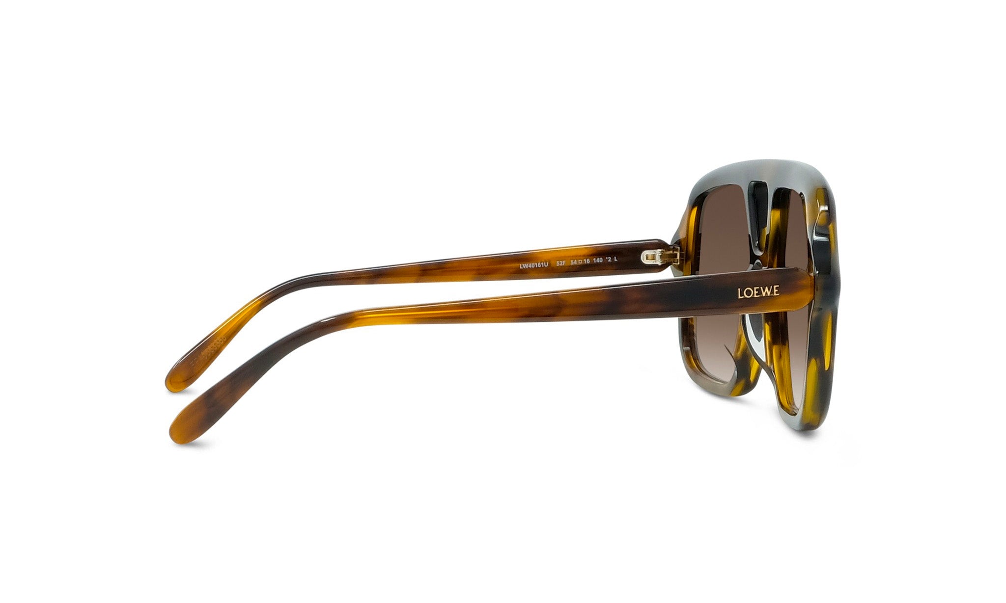 A pair of brown sunglasses with the LECE logo on the temples.