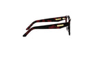 A pair of dark-framed glasses with a maroon or burgundy color, positioned side by side against a white background.