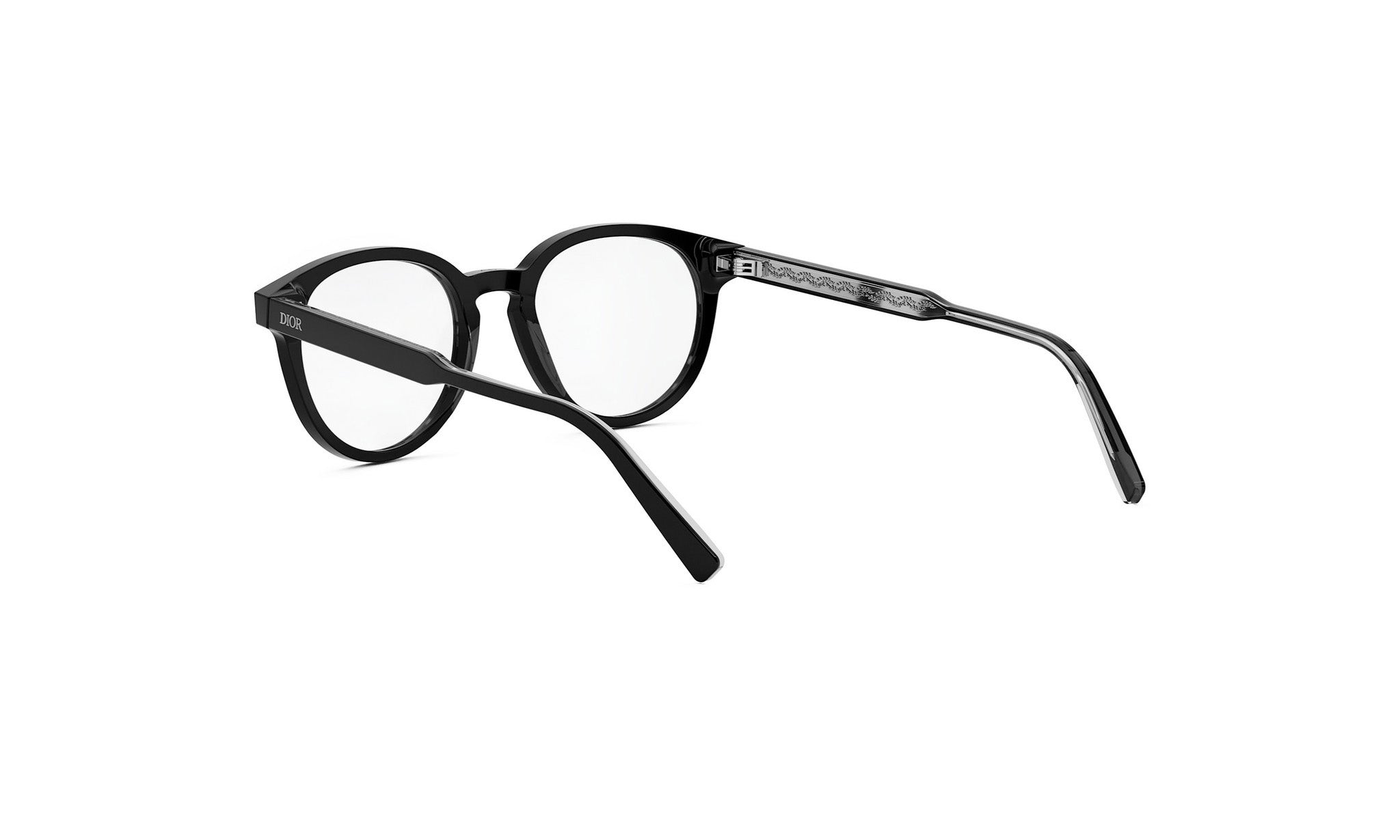 A pair of black-framed glasses with a sleek, modern design.