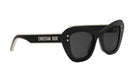 A pair of black sunglasses with gold star embellishments.