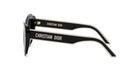 A pair of black Christian Dior sunglasses with the brand name prominently displayed on the frame.