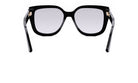 A pair of black-framed sunglasses with a sleek, modern design.