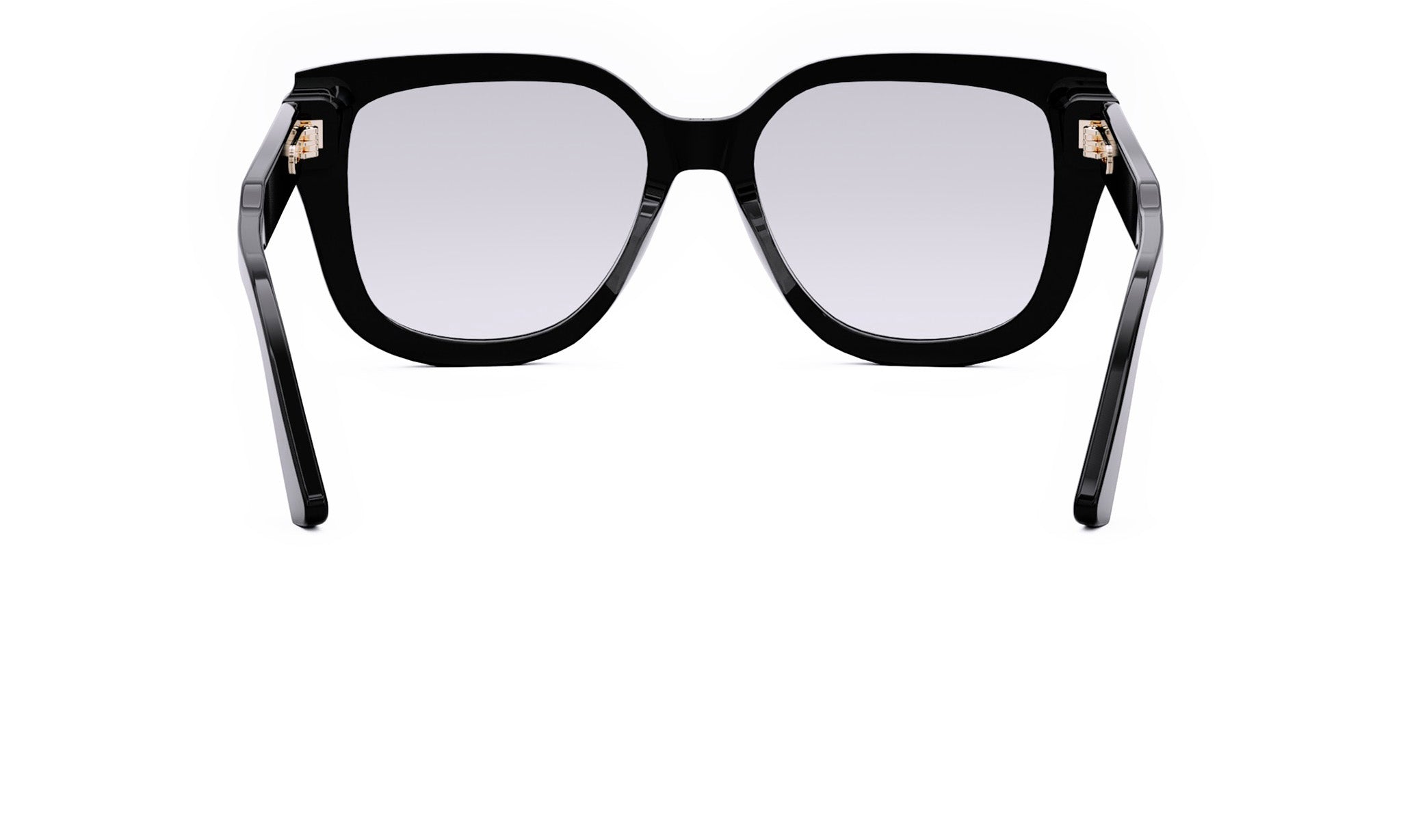 A pair of black-framed sunglasses with a sleek, modern design.
