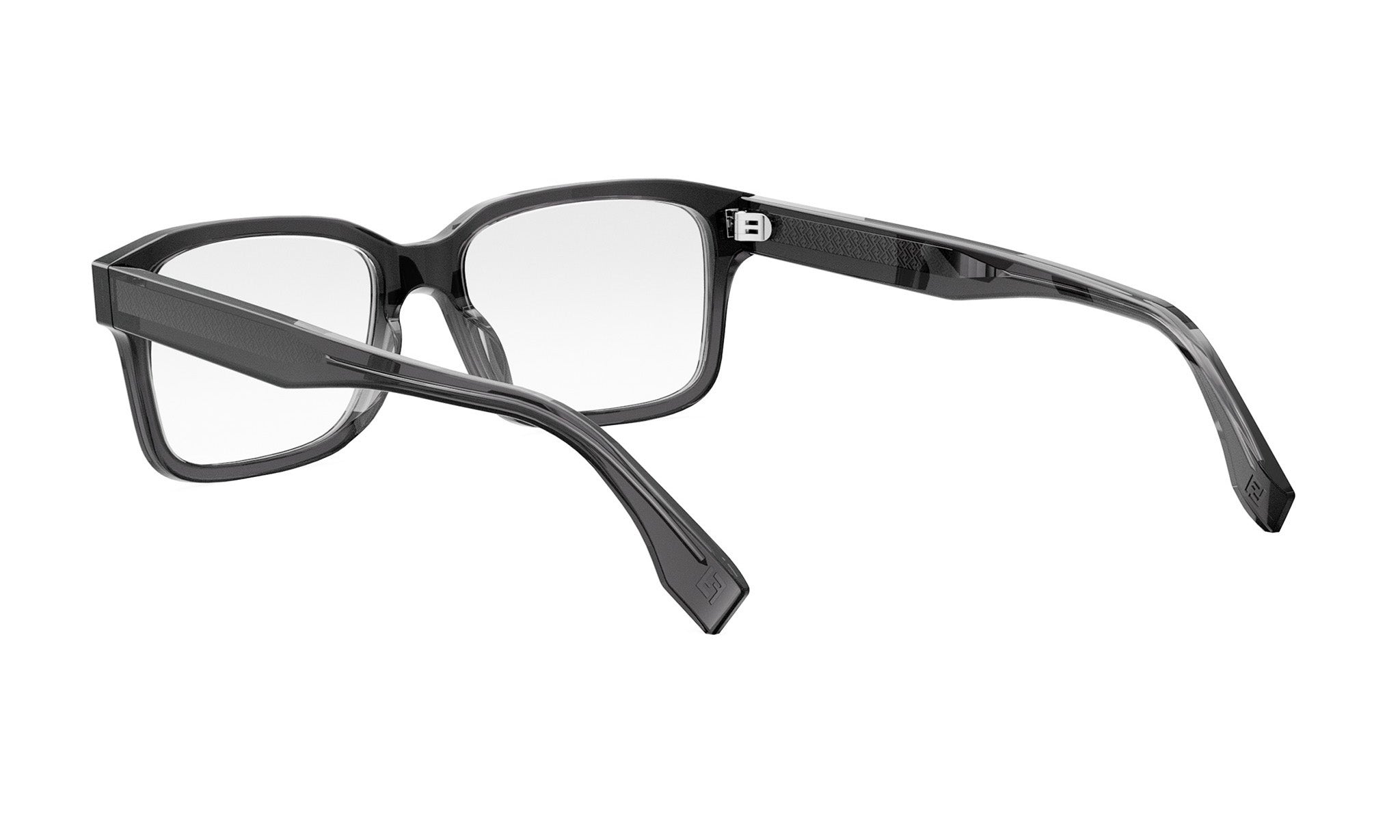 A pair of black-framed glasses with a sleek, modern design.