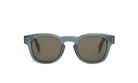 A pair of dark-tinted sunglasses with a sleek, modern design.