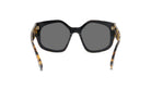 A pair of stylish sunglasses with dark frames and a distinctive tortoiseshell pattern.