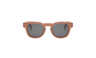 A pair of brown sunglasses with dark lenses.