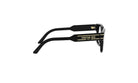 A pair of black Christian Dior glasses with gold accents.