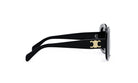 A pair of black sunglasses with a gold Celine logo on the frame.