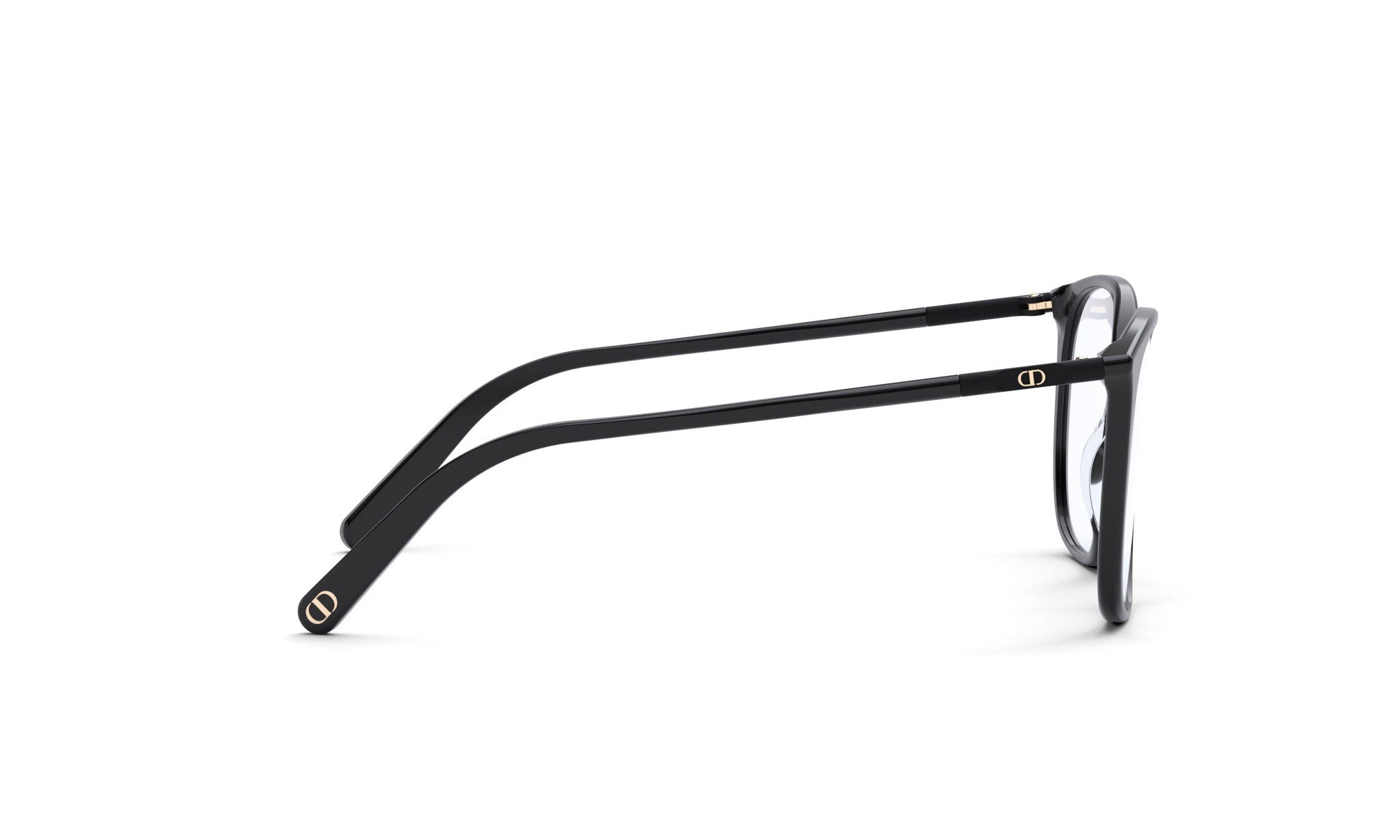 A pair of black-framed glasses with a sleek, modern design.