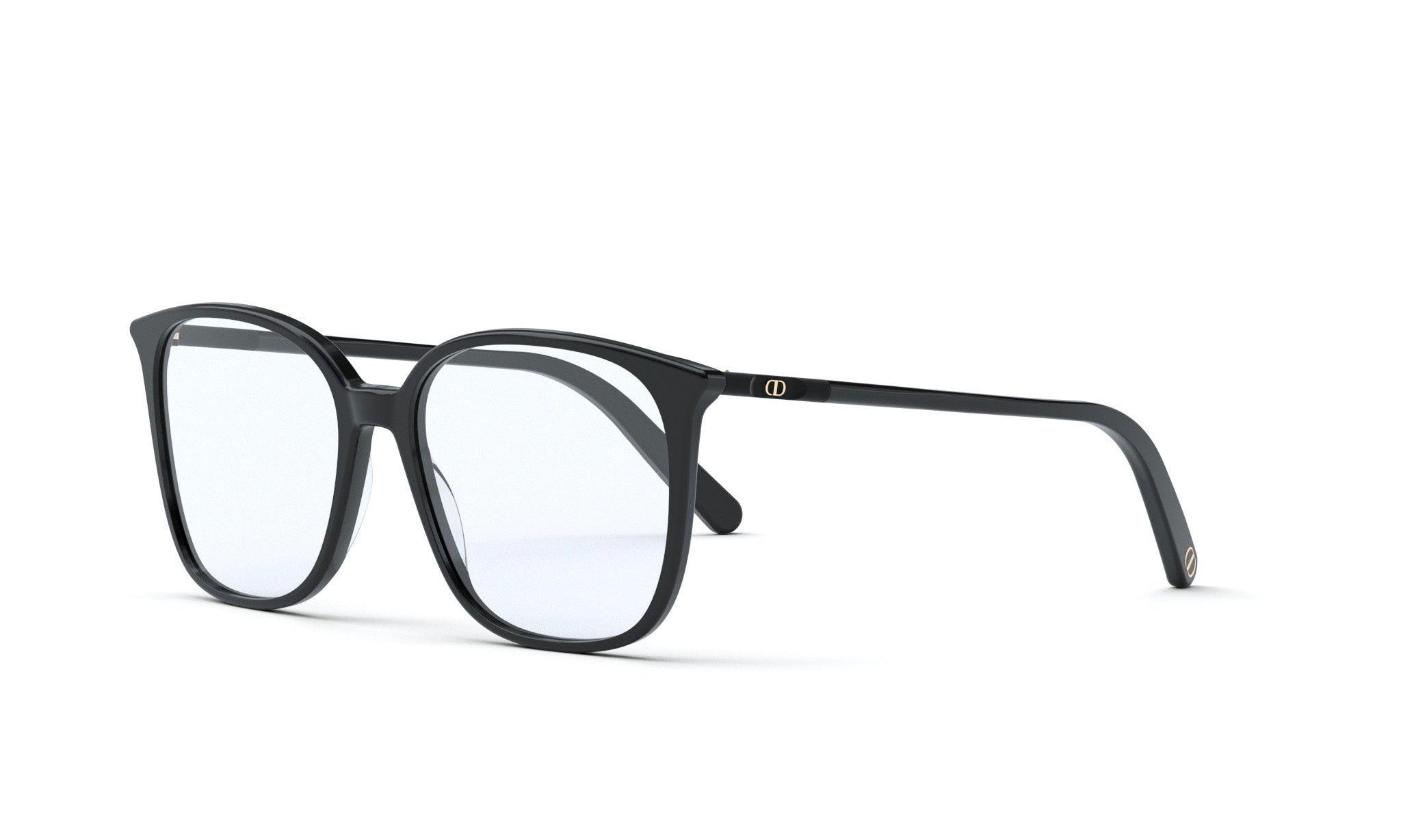 A pair of black-framed glasses with a sleek, modern design.