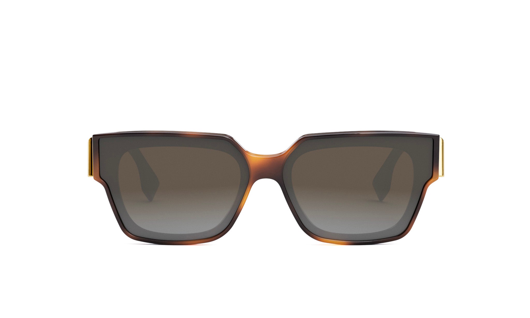A pair of brown-framed sunglasses with dark lenses.