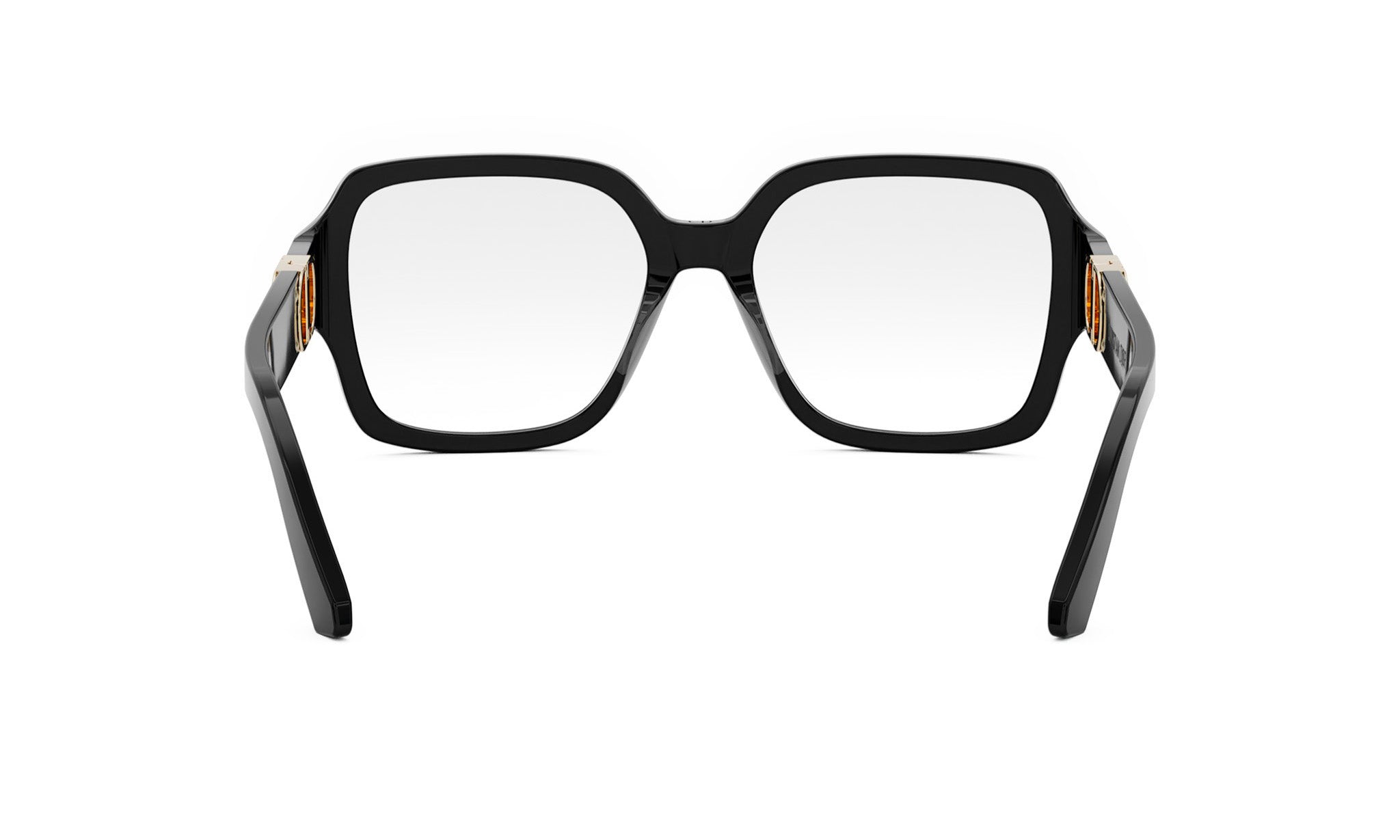 A pair of black-framed glasses with a sleek, modern design.
